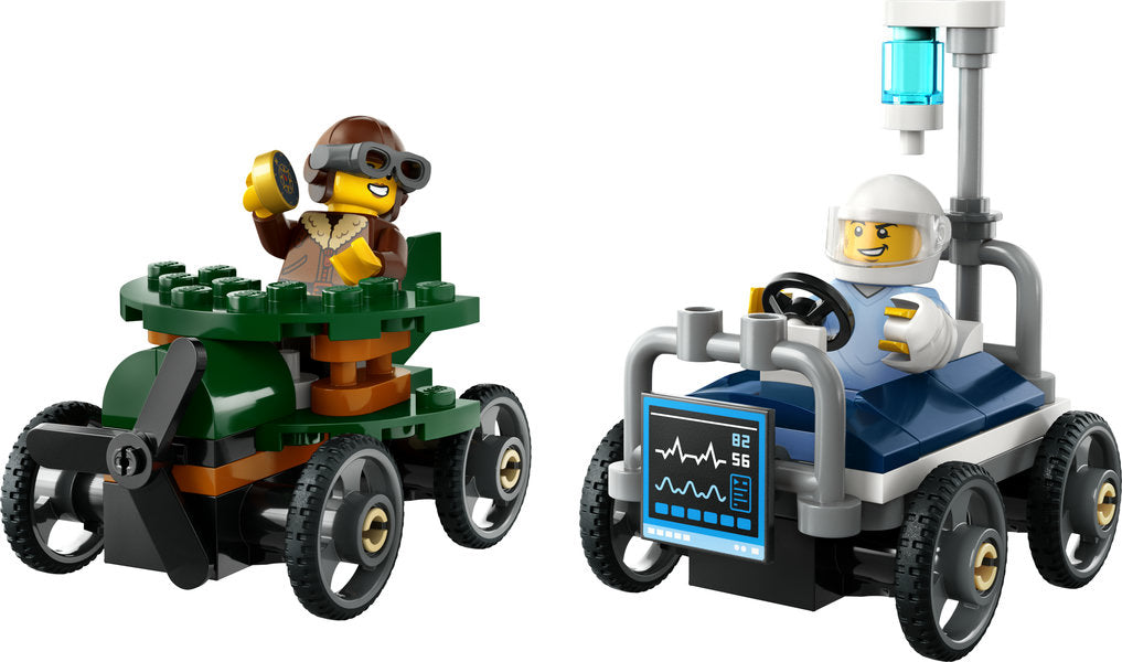 City: Airplane vs Hospital Bed Race Car Pack
