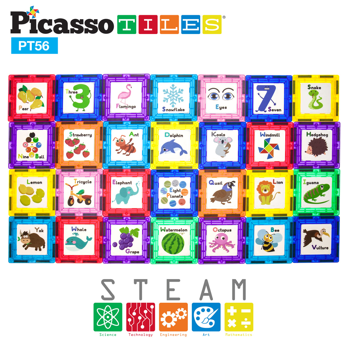 Picasso Tiles: 56pc Set with Artwork