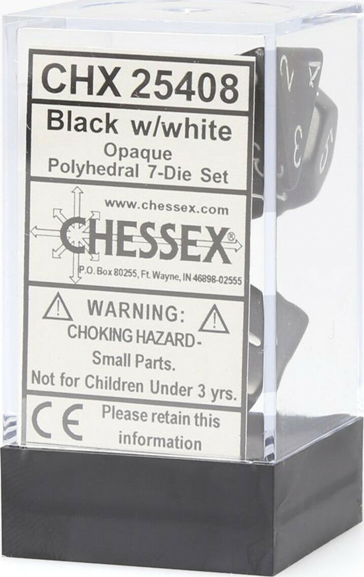 7-Set Cube Opaque Black with White