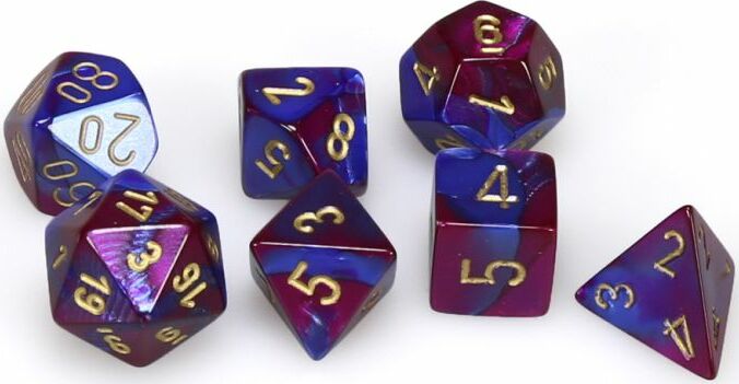 7-Set Cube Gemini Blue and Purple with Gold
