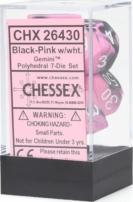 7-Set Cube Gemini Black and Pink with White