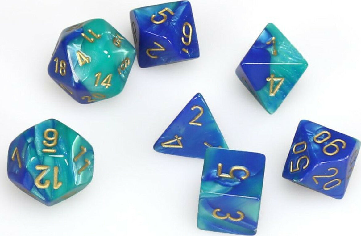 7-Set Cube Gemini Blue and Teal with Gold