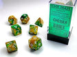 Gemini® Polyhedral Gold-Green/white 7-Die Set