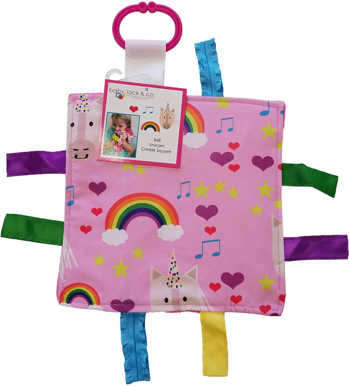 8x8 Unicorn And Rainbows Crinkle Sensory Toy