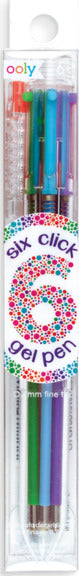 6 Click Multi Color Gel Pen Fine Tip
