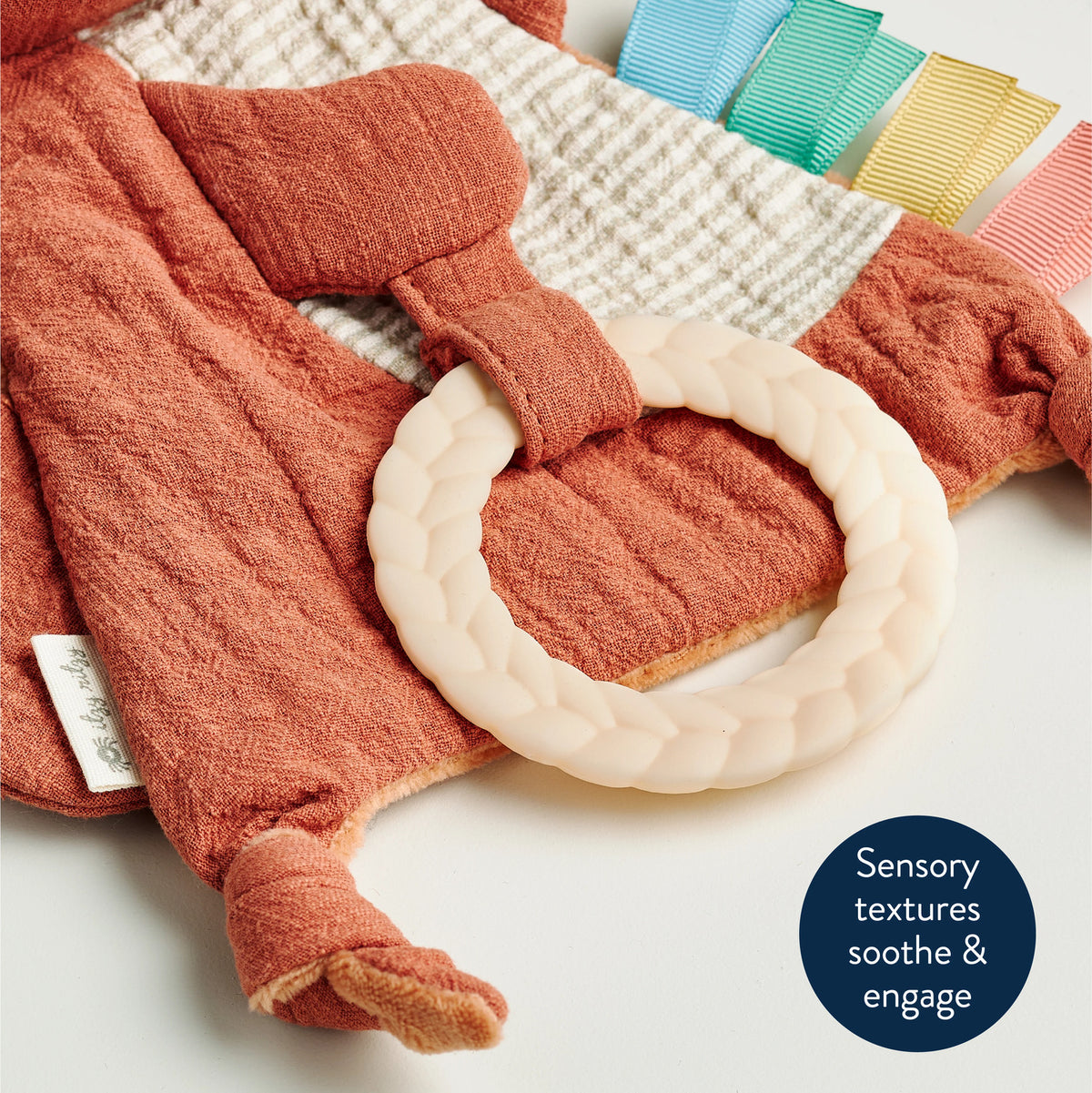 Bitzy Crinkle™ Sensory Crinkle Toy with Teether (Alex the Fox)
