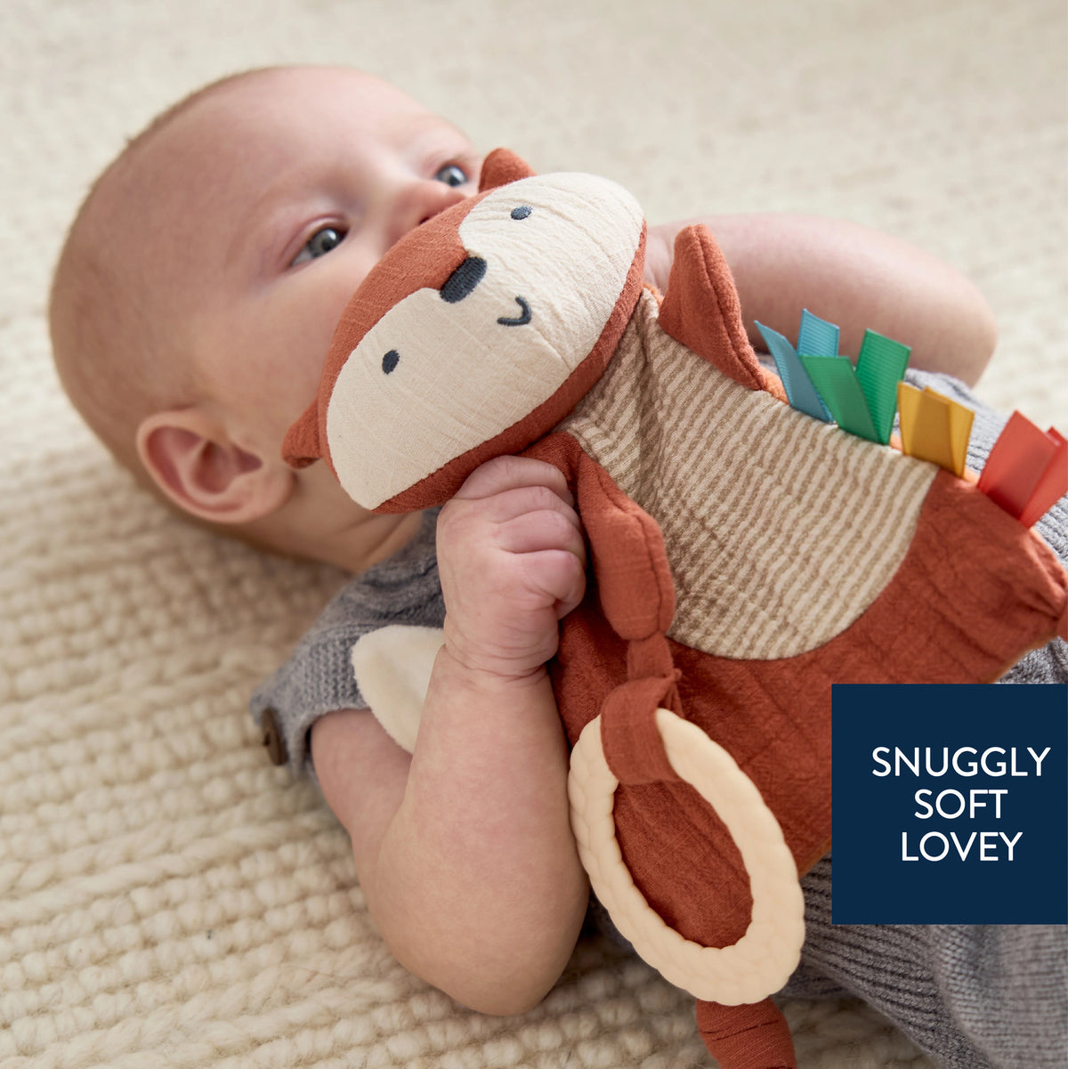 Bitzy Crinkle™ Sensory Crinkle Toy with Teether (Alex the Fox)