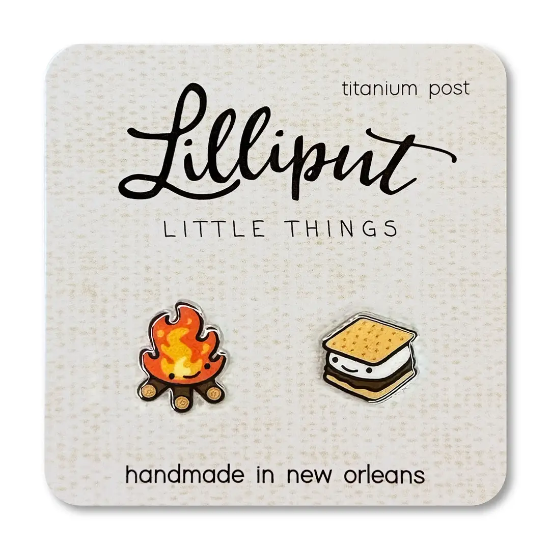 Lilliput Earrings: Campfire and Smores