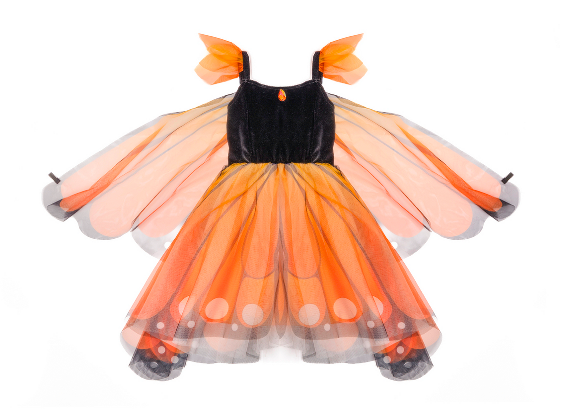 Butterfly Twirl Dress w/ Wings & Headband, Monarch 5-6