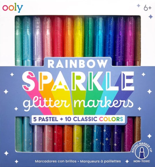 Rainbow Sparkle Glitter Markers