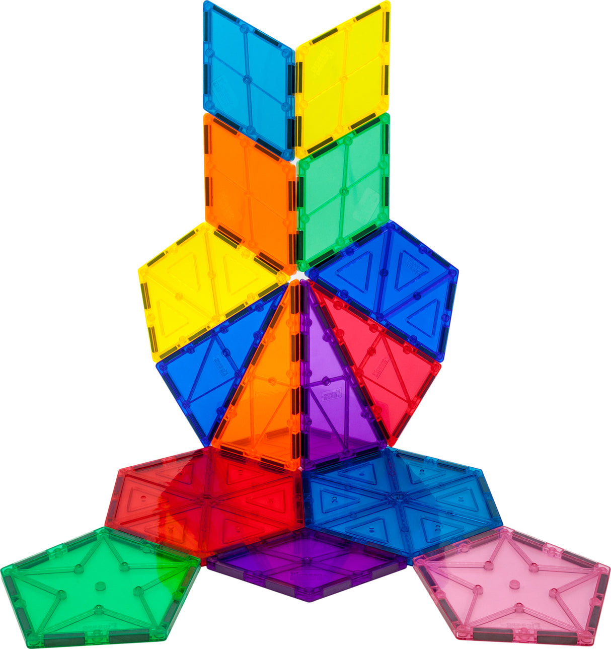 PicassoTiles 16 Piece Geometry Magnetic Building Block Set