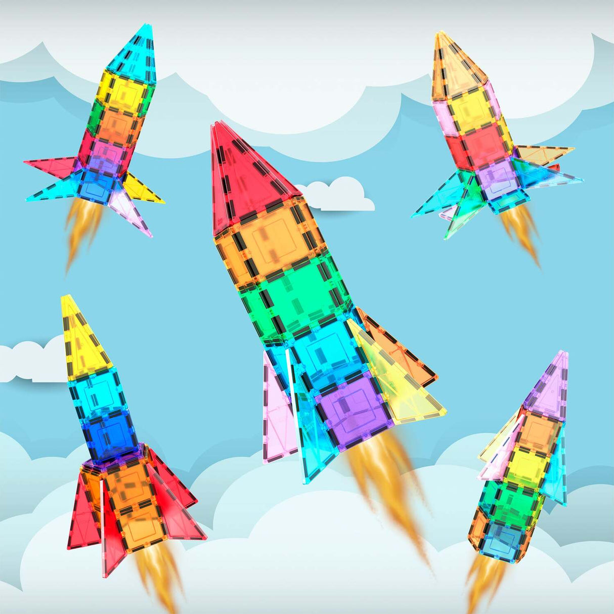 PicassoTiles 32pc Rocket Set