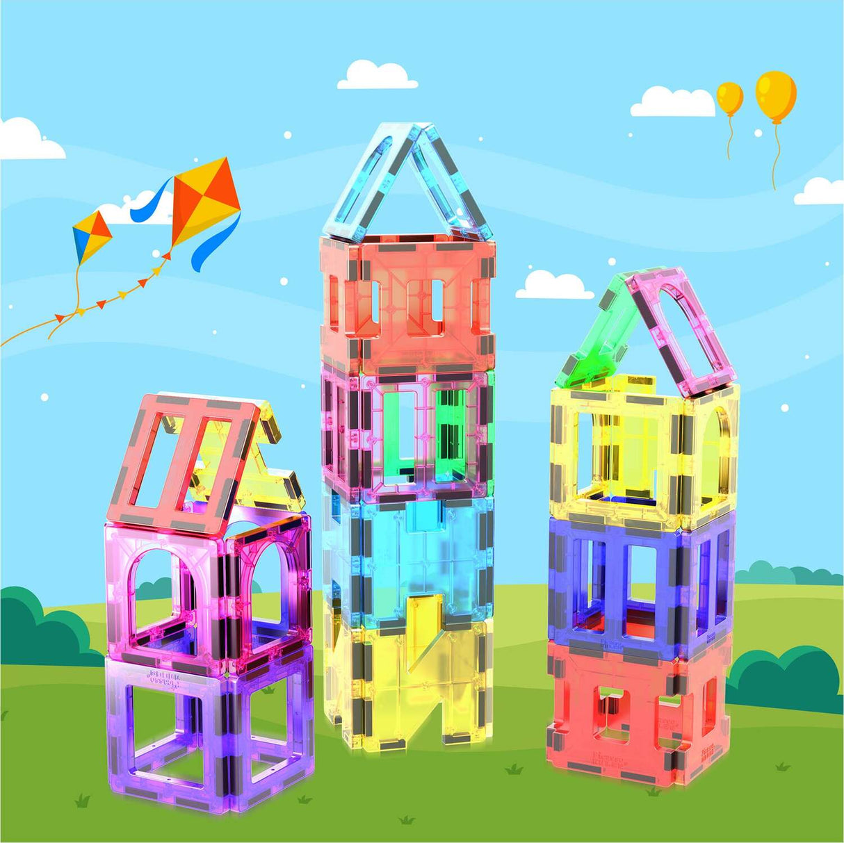 PicassoTiles 42pc Magnet Building Tiles 6 Different Shapes