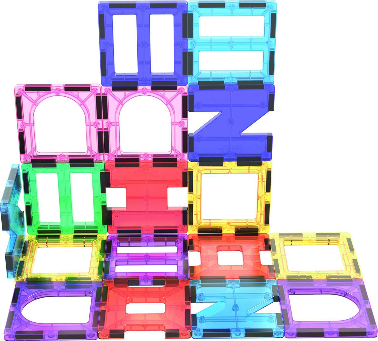 PicassoTiles 42pc Magnet Building Tiles 6 Different Shapes