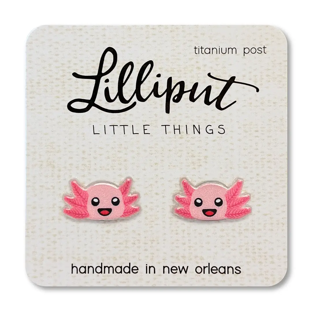 Lilliput Earrings: Axolotl