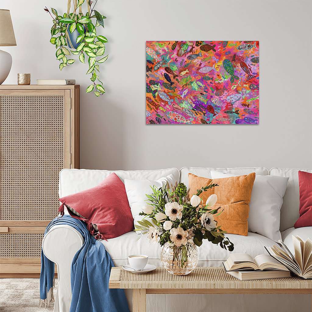 Fish in Fuchsia 500 Pc Puzzle