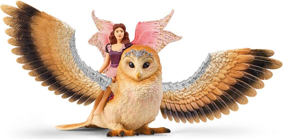 Fairy In Flight On Glam-Owl Fairy Toy Playset