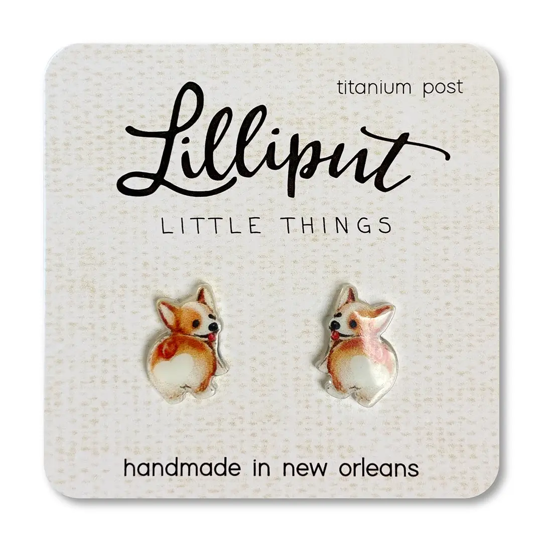Lilliput Earrings: Corgi Butt
