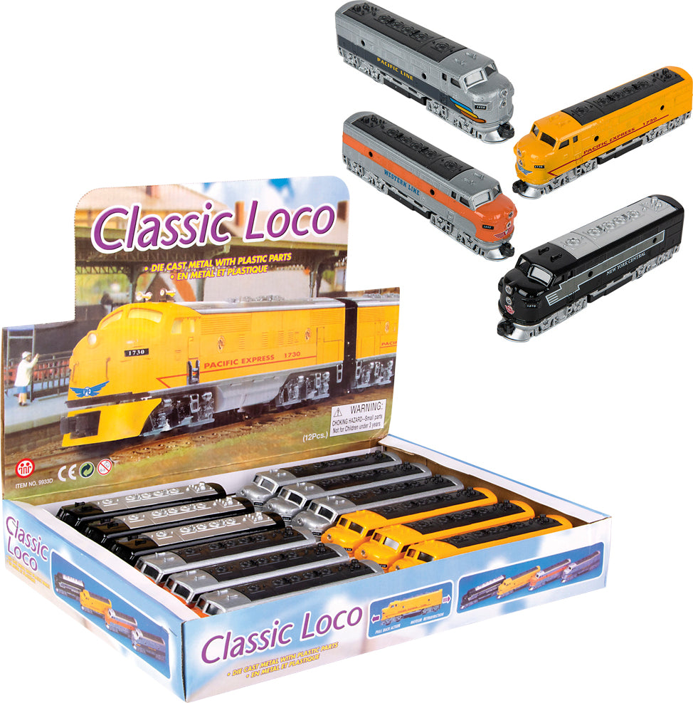 6.5" Die-cast Pull Back Classic Loco Diesel Train