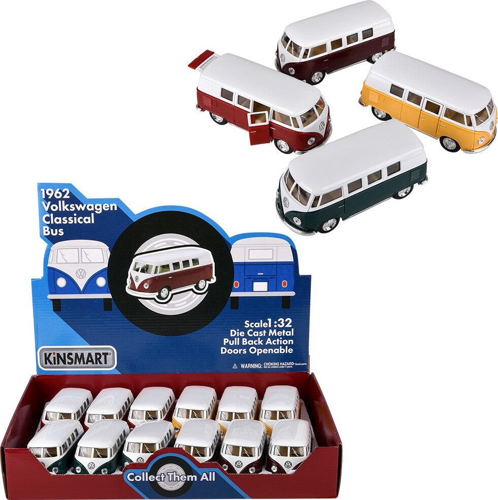 5" Diecast Pull Back 1962 VW Bus