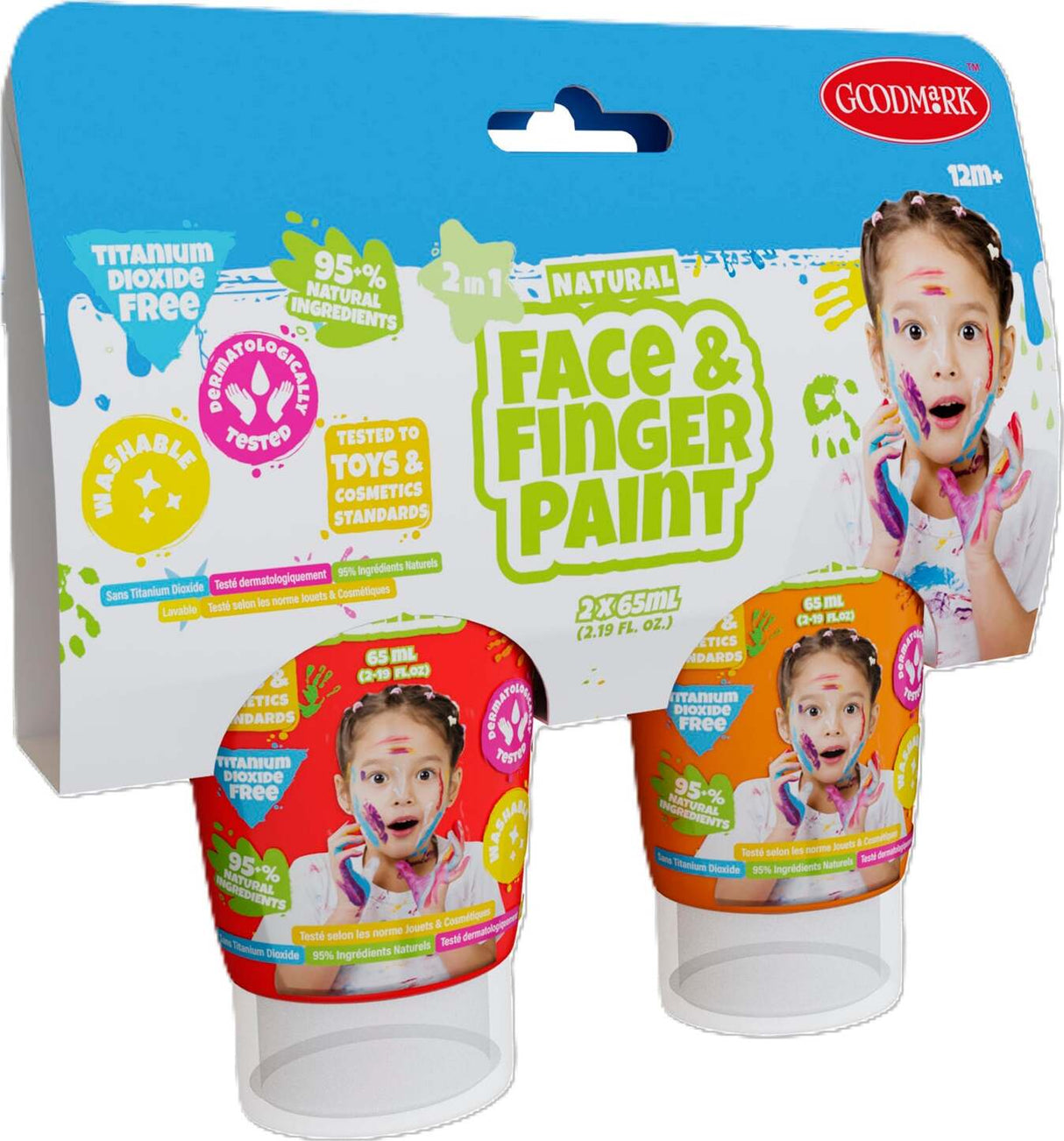 2.3oz Natural Face & Finger Paint 2-Pack (assorted)