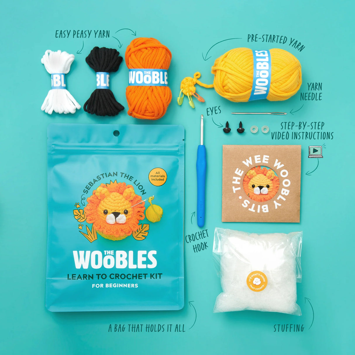 Sebastian the Lion Beginner Crochet Kit