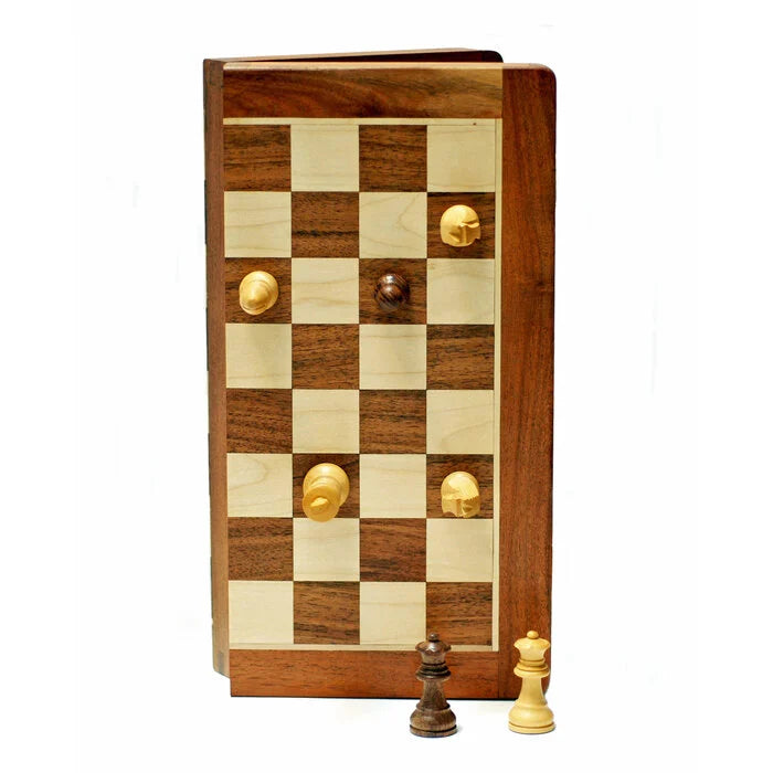 Magnetic Folding Wood Chess 7"