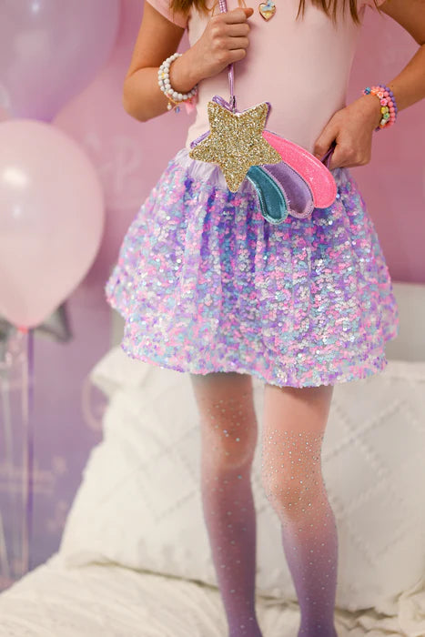 Purple Party Sequins Skirt Size 4-6