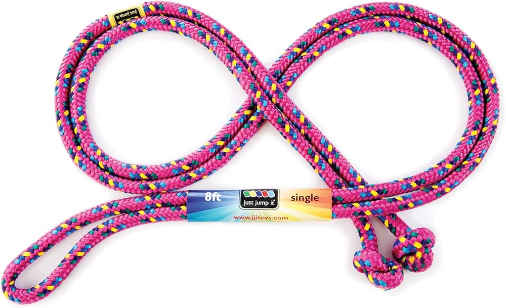 8' Confetti Jump Rope: Raspberry