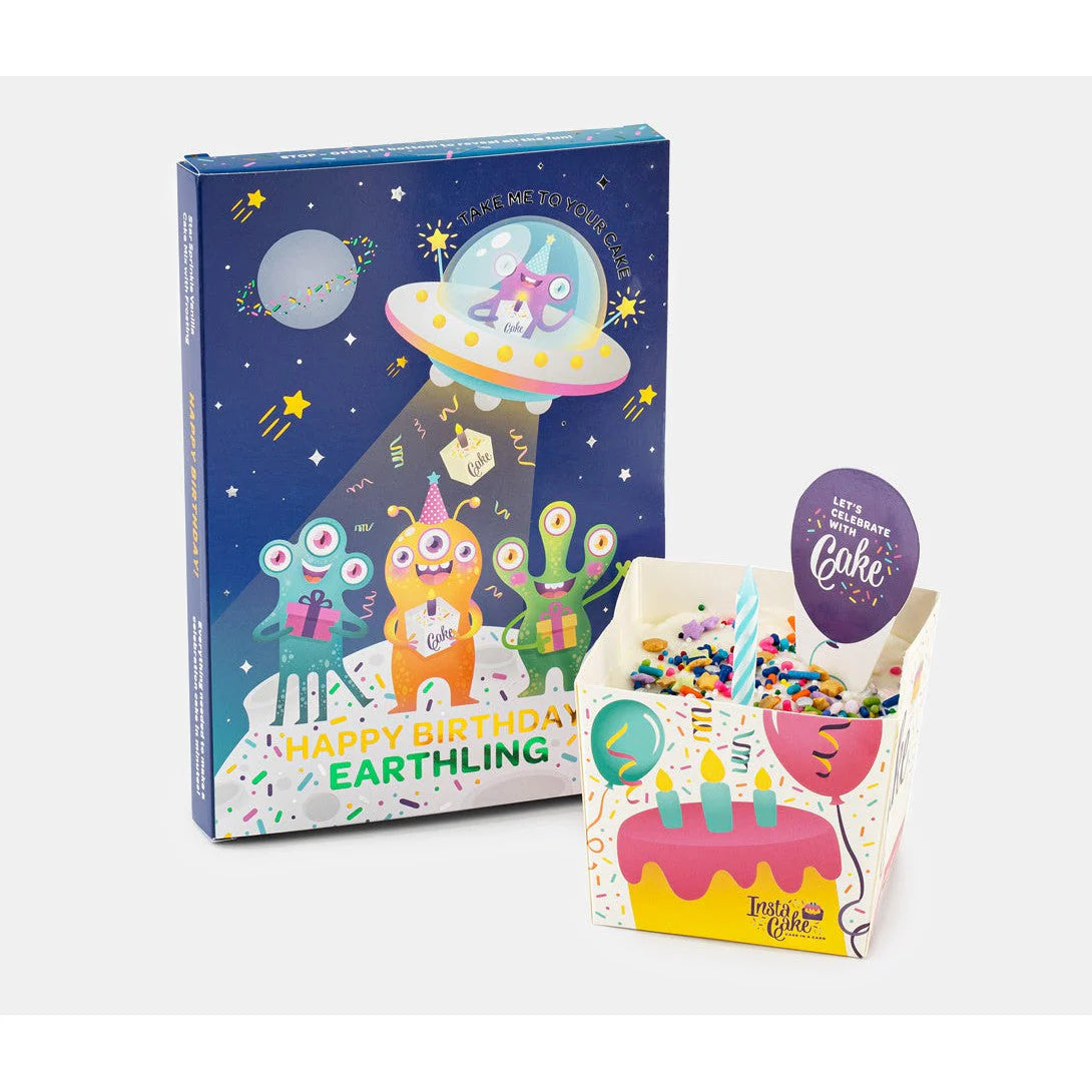 Instacake Cake Card: Alien Birthday (Vanilla)