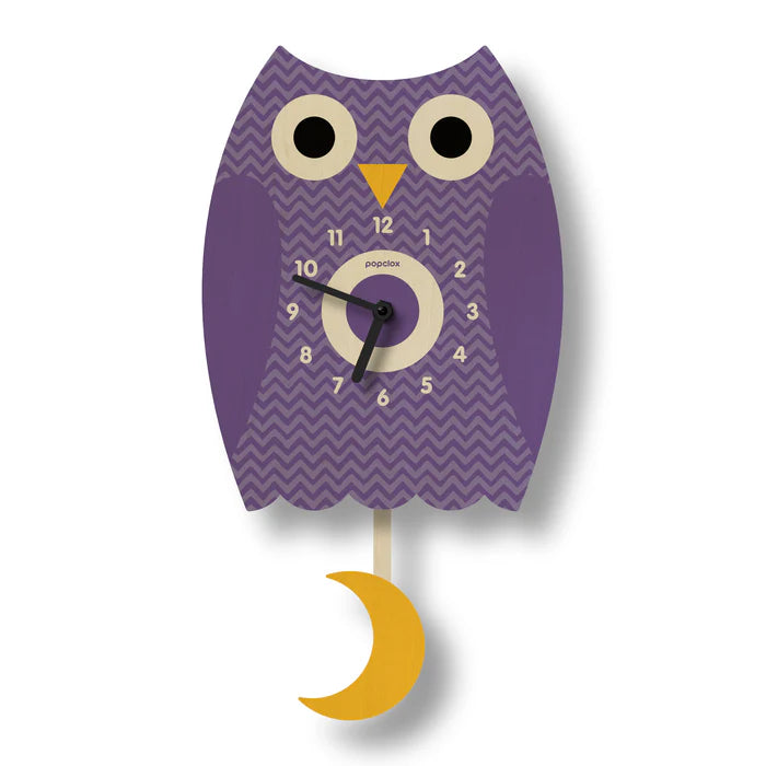 Wall Clock: Owl Purple