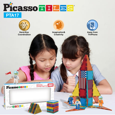 Picasso Tiles: 4 Piece Astronaut Figure Set