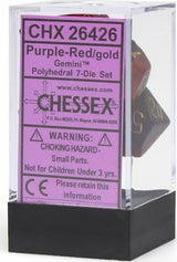 7-Set Cube Gemini Purple and Red with Gold