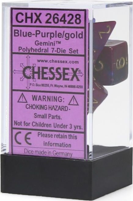 7-Set Cube Gemini Blue and Purple with Gold