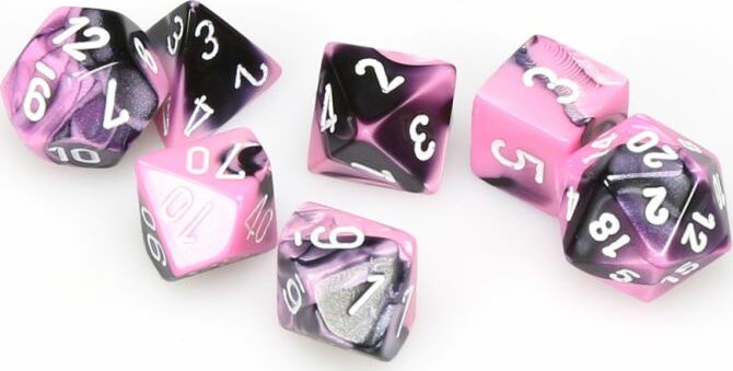 7-Set Cube Gemini Black and Pink with White