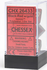 7-Set Cube Gemini Black and Red with Gold