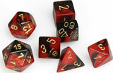 7-Set Cube Gemini Black and Red with Gold
