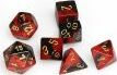 7-Set Cube Gemini Black and Red with Gold