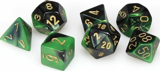7-Set Cube Gemini Black and Green with Gold