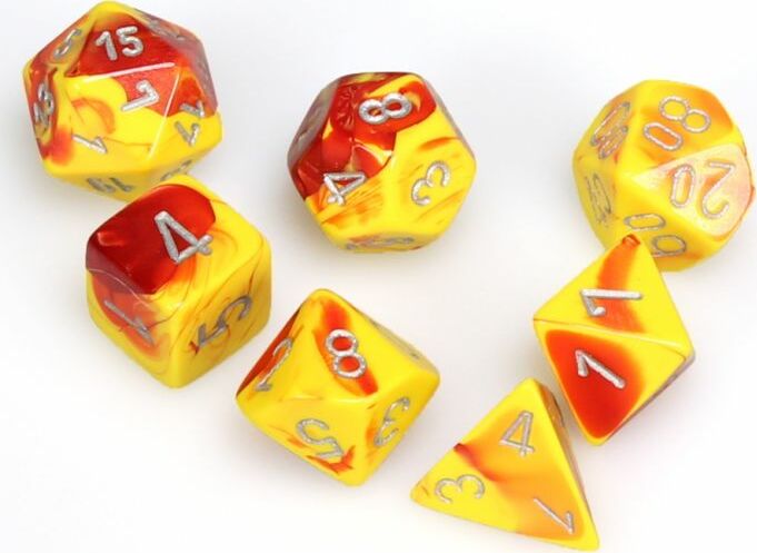 7-Set Cube Gemini Red and Yellow with Silver