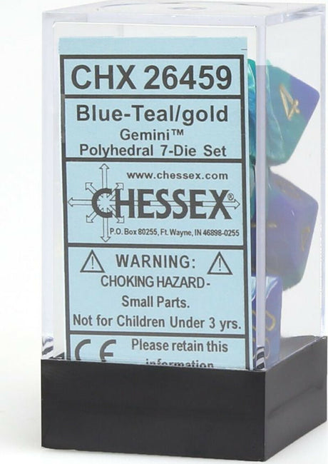 7-Set Cube Gemini Blue and Teal with Gold