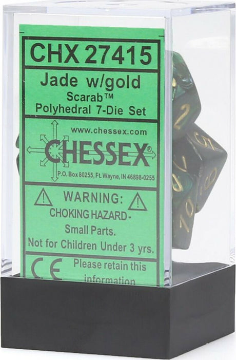 7-Set Cube Scarab Jade with Gold
