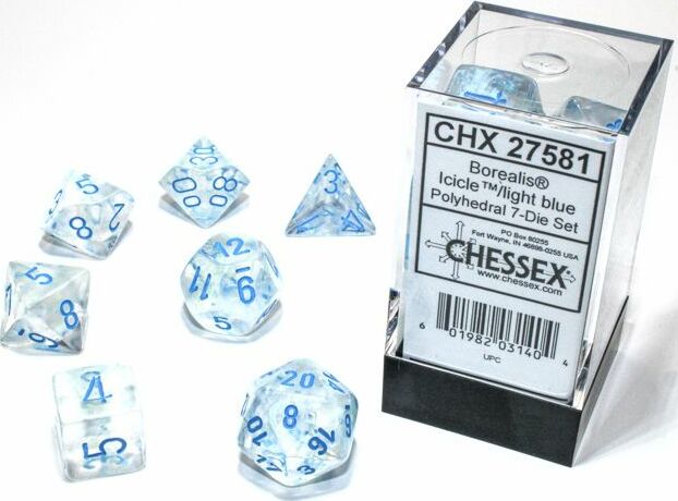 7-Set Cube Borealis Luminary Icicle with Light Blue
