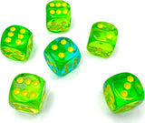 Gemini® Polyhedral Translucent Green-Teal/yellow 7-Die Set