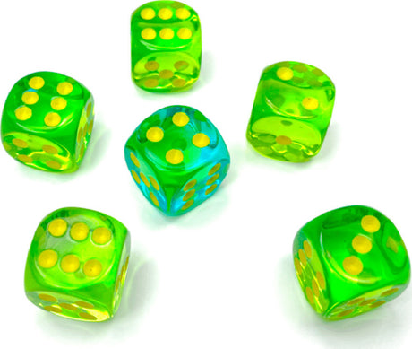 Gemini® Polyhedral Translucent Green-Teal/yellow 7-Die Set