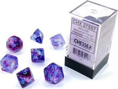 Nebula® Polyhedral Nocturnal™/blue Luminary™ 7-Die Set