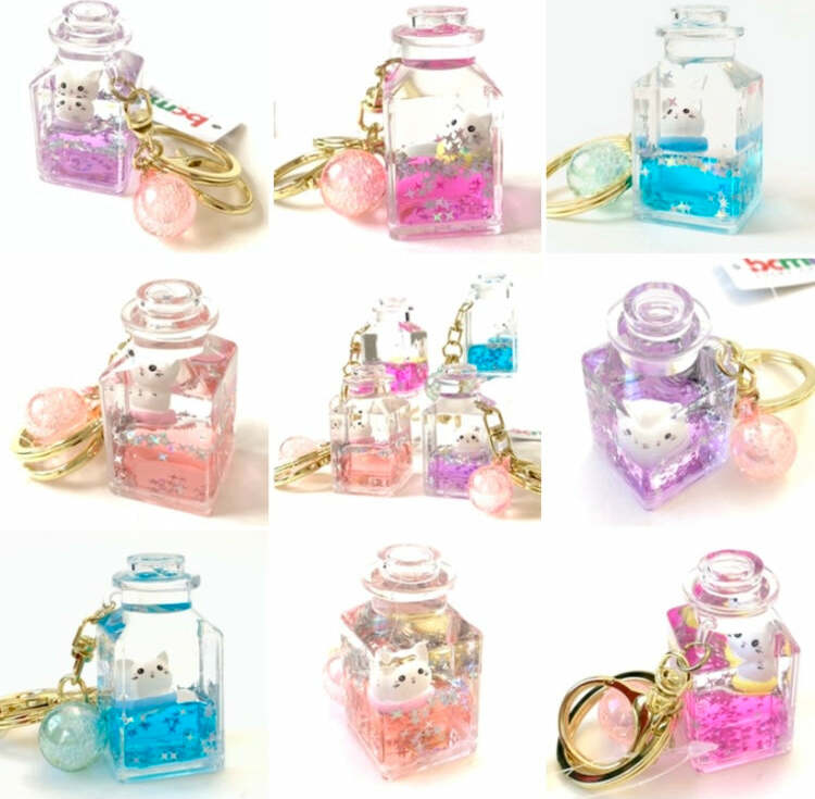 Kitty Jar Floaty Key Charm 