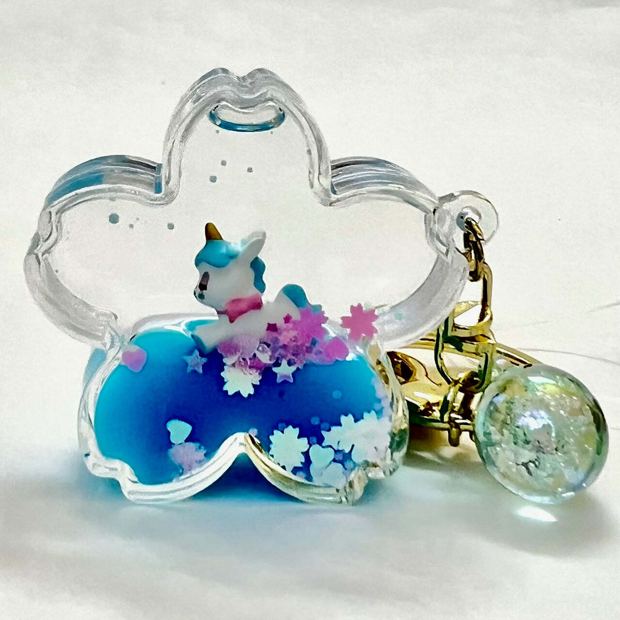 Unicorn Flower Floaty Key Charm 