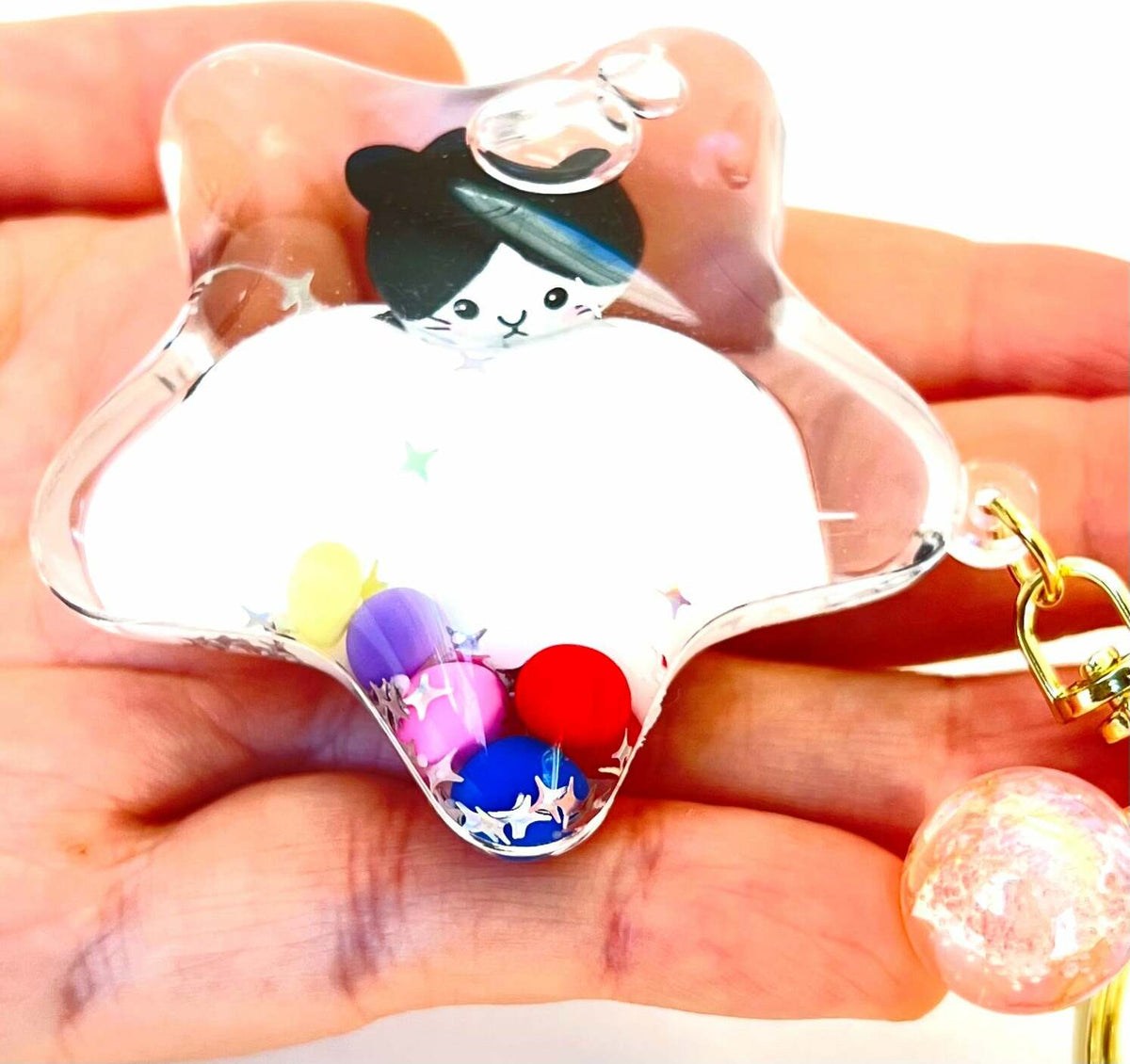 Kitty Star Floaty Key Charm 