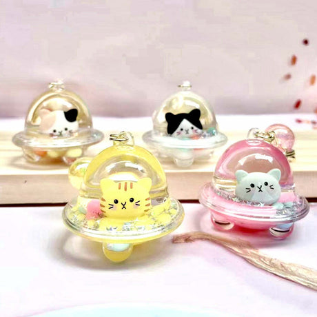 Cat Ufo Floaty Key Charm 